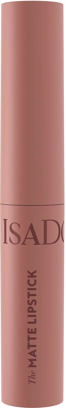 A pink cylindrical lipstick tube with the brand name ISAD on it.