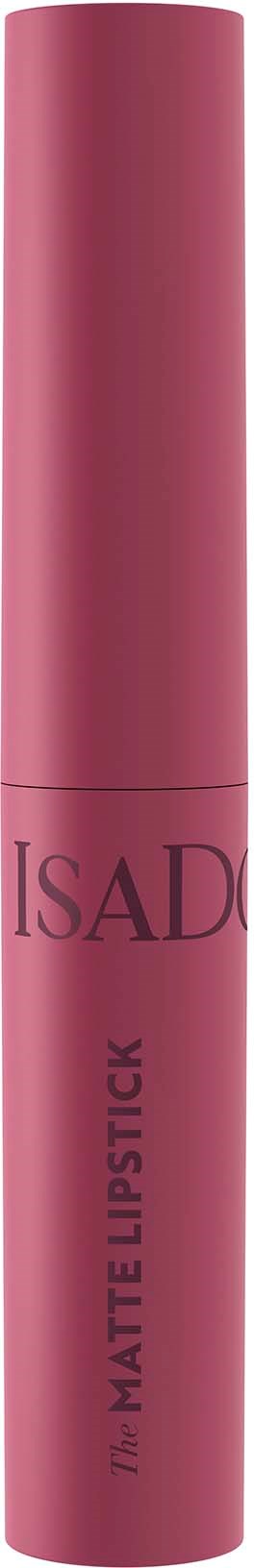 Een roze lippenstift met een matte afwerking en de merknaam 'ISAD'.