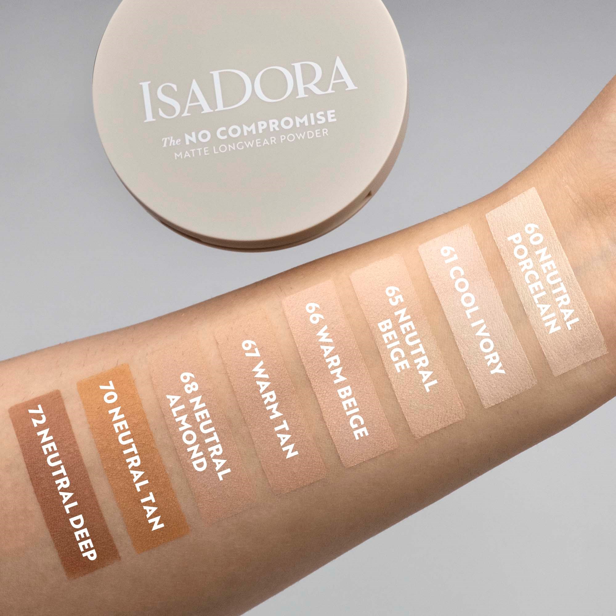 IsaDora The No Compromise Matte Longwear Powder 65 Neutral Beige (obrázok 6)