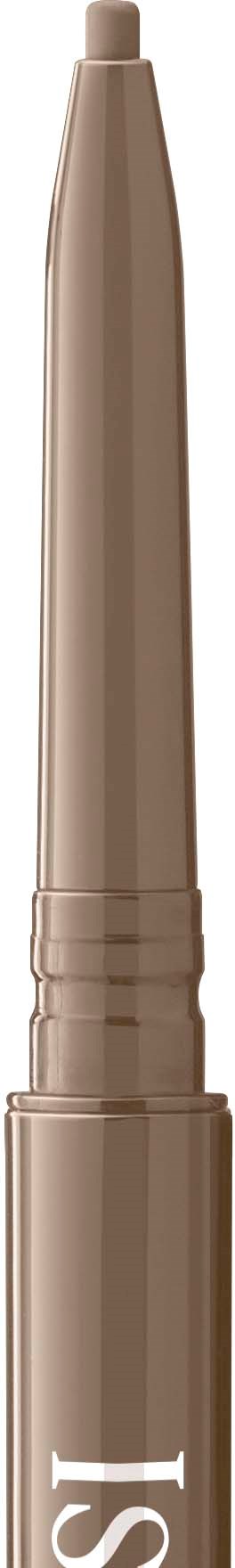 A brown makeup pen with a cap and a brush tip inside.