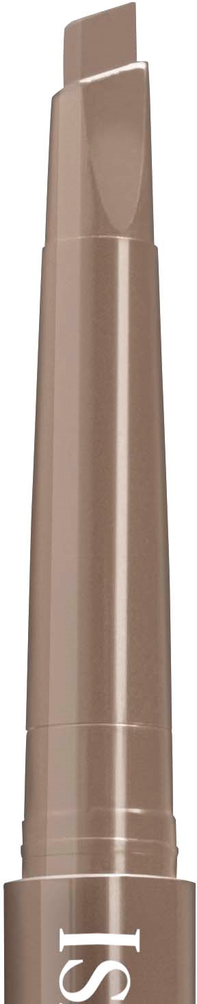 En beige leppestift med en skinnende lokk står oppreist mot en svart bakgrunn.