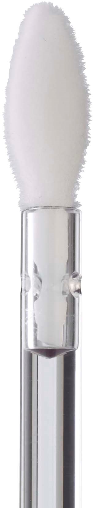 A cotton swab with a clear handle and white, fluffy tip for cleaning or applying makeup.
