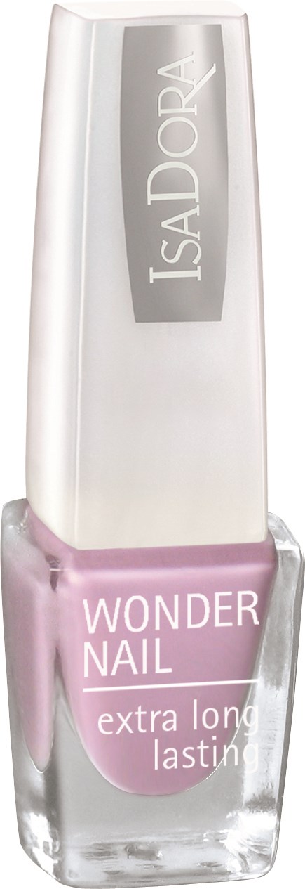 Butelka lakieru do paznokci IsaDora Wonder Nail w jasnoróżowym kolorze.