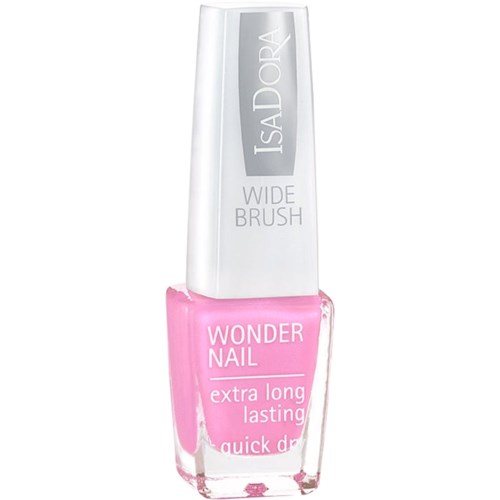 Różowa butelka lakieru do paznokci z napisem 'Wonder Nail'.
