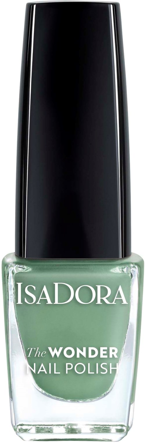 En flaska med Isadora Wonder Nail Polish i grönt med svart lock.