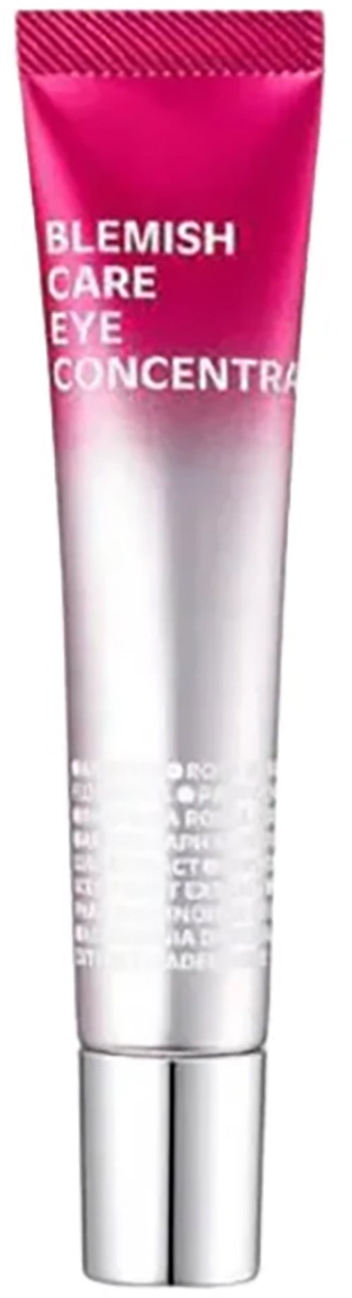A pink and white tube labeled "Blemish Care Eye Concentrate."