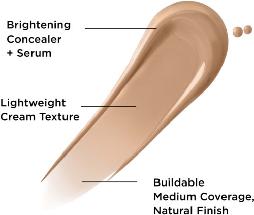 En makeup-concealer med lett tekstur, byggebar dekning og naturlig finish, som opplyser huden med serum.