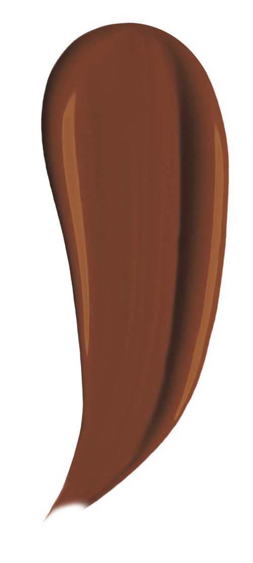 A brown, curved object with a glossy surface, resembling a leaf or a hair strand.