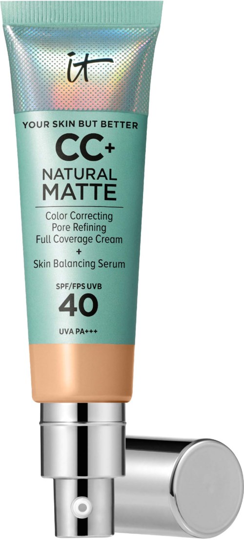 Tuba podkładu CC+ Natural Matte z SPF 40, do korekty skóry, wygładzania porów i pełnego krycia.