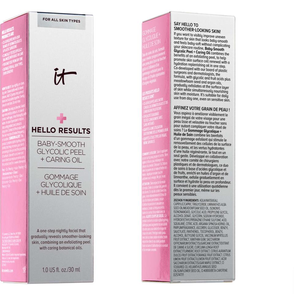 IT Cosmetics Hello Results Baby-Smooth Glycolic Peel + Caring Oil