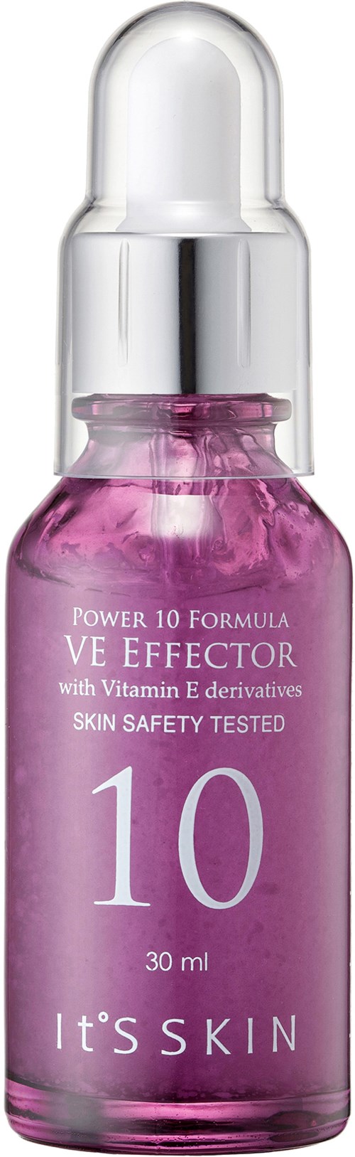 En liten rosa flaska med pipettlock, märkt 'VE EFFECTOR 10', tillverkad av It's Skin.