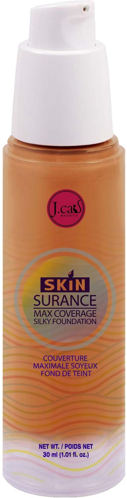 Flaske af L. Cast hudgrund, fuld dækning, silkeagtig tekstur, 30 ml. Lys beige farve.