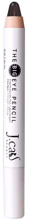 En vit ögonpenna med svart text och svart topp, märkt 'The Eye Pencil J'ax'.
