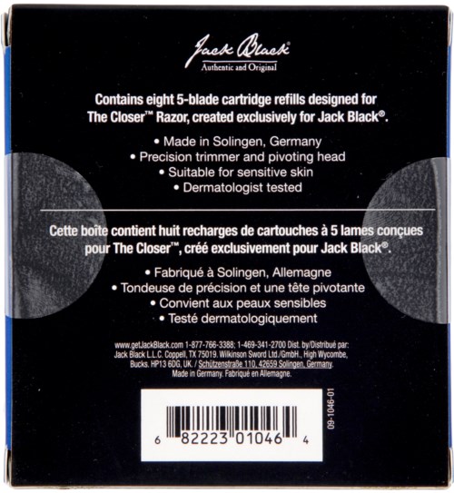 Jack Black HE CLOSERTM 5Blade Cartridge Razor 8Count Refills 8 St