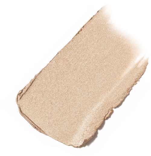 A beige makeup sponge with a rounded edge, slightly textured surface, and a tear-shaped appearance.