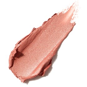 A smudge of pinkish-beige makeup or lipstick with a creamy texture on a white background.