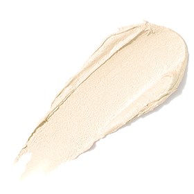 Ett stryk av ljusbeige kräm eller lotion på en vit bakgrund.