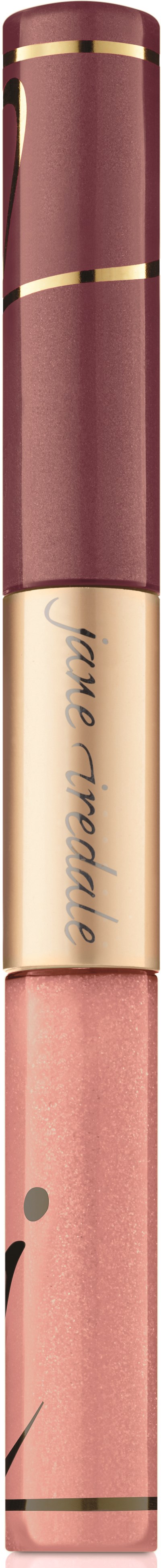En makeupprodukt med tre nyanser: brunt, beige och rosa. Den har en elegant design och innehåller eyeliner och läppglans.