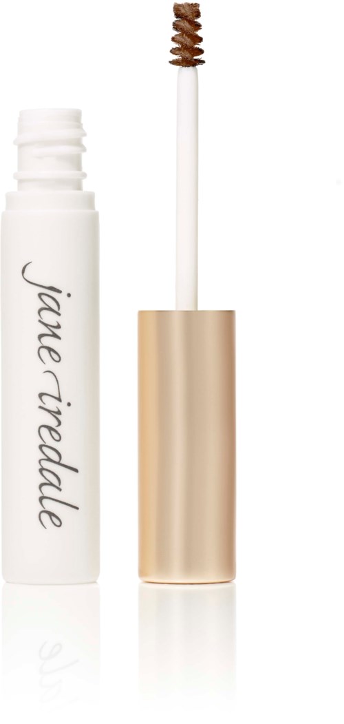 A white tube with a gold cap and a brush applicator. It has the name Jane Iredale written on it.