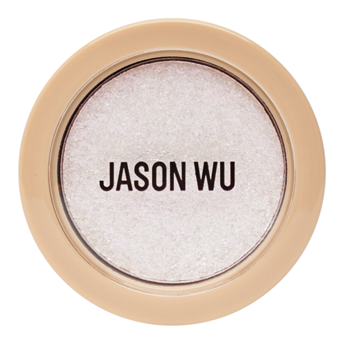Eine runde Kosmetiktiegel mit pastellbeiger Hülle, zeigt den Namen 'JASON WU' in schwarzer Schrift.