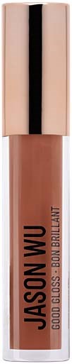 Lippenbalsem met een glanzende, lichtroze dop en duidelijke label, bevat een bruinachtige tint genaamd 'Jason Wu' en 'Good Gloss'.
