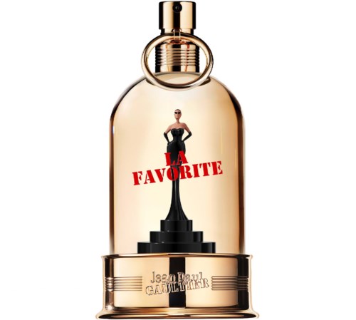 Hajuveden pullo, jossa on figuuri sisällä, La Favorite -merkki, Jean Paul Gaultier.