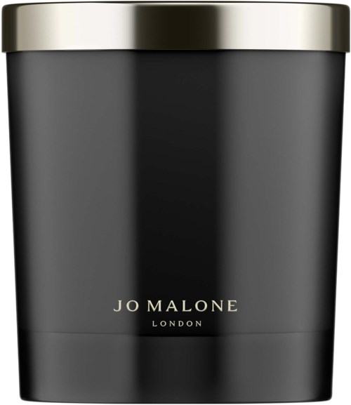 En svart burk med guldlock, märkt 'Jo Malone London'.
