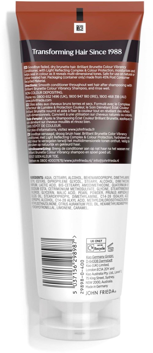 John Frieda Brilliant Brunette Colour Protecting Conditioner 250 ml