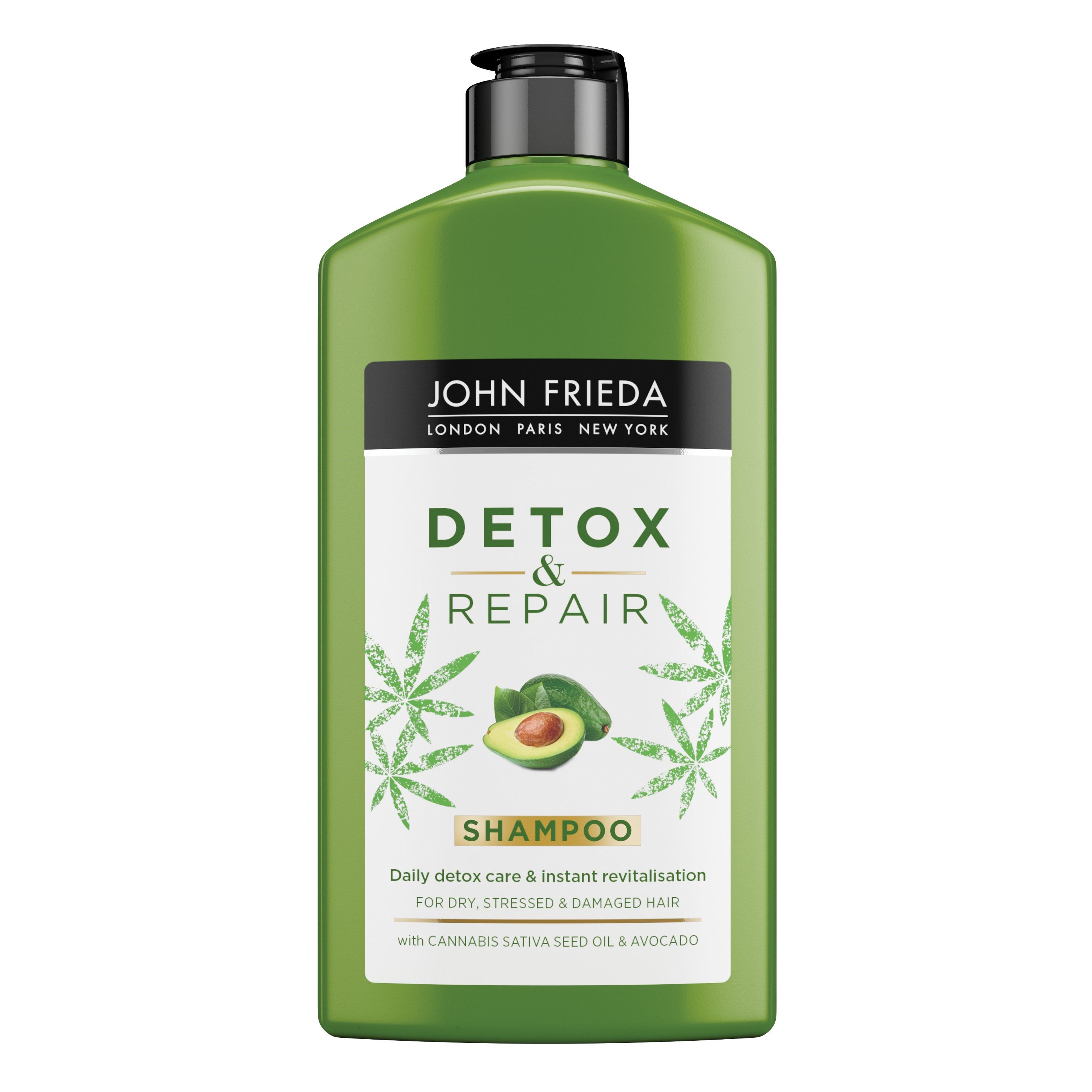 Läs mer om John Frieda Detox & Repair Cannabis Sativa Seed Oil Shampoo 250 ml
