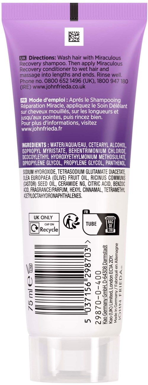 John Frieda Frizz Ease Miraculous Recovery Conditioner 75 ml