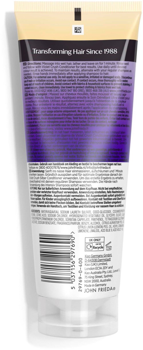 John Frieda Violet Crush Intensive Purple Shampoo 250 ml
