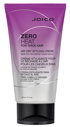 Lila tub med Joico Zero Heat stylingkräm för tjockt, torrt hår, bekämpar friss och framhäver naturlig textur.