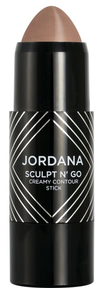 Ett svart formigt sminkprodukt märkt Jordana Sculpt N' Go Creamy Contour Stick.
