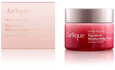 En rosa burk med Jurlique återfuktningskräm och tillhörande box med produktinformation.