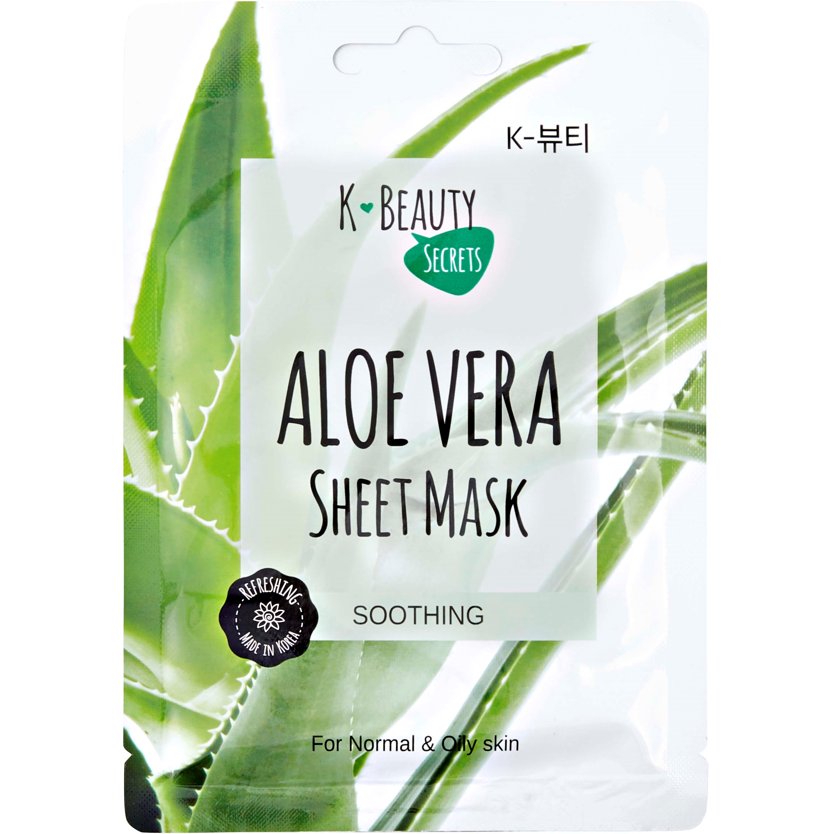 Bilde av K-beauty Secrets Aloe Vera Sheet Mask 18 G