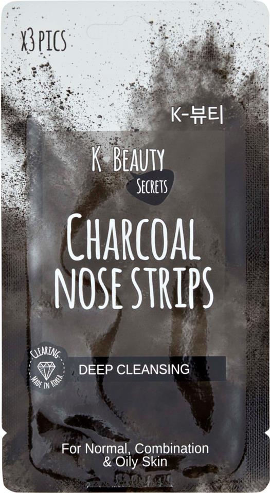 K-Beauty Secrets Charcoal Nose Strips X 3 