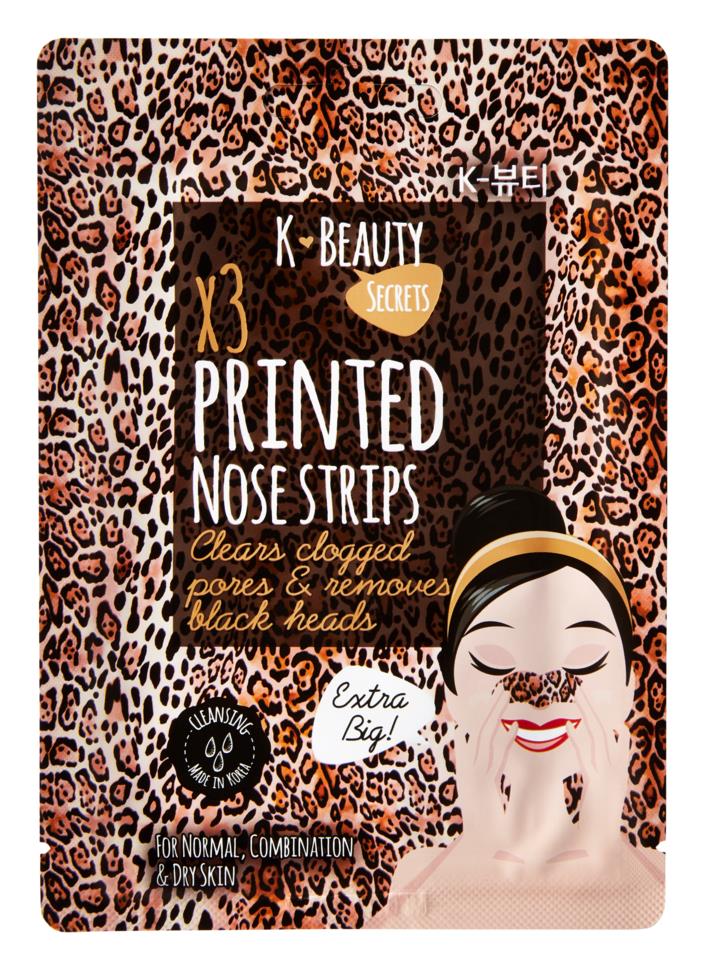 K-Beauty Secrets Printed Nose Strips X 3 