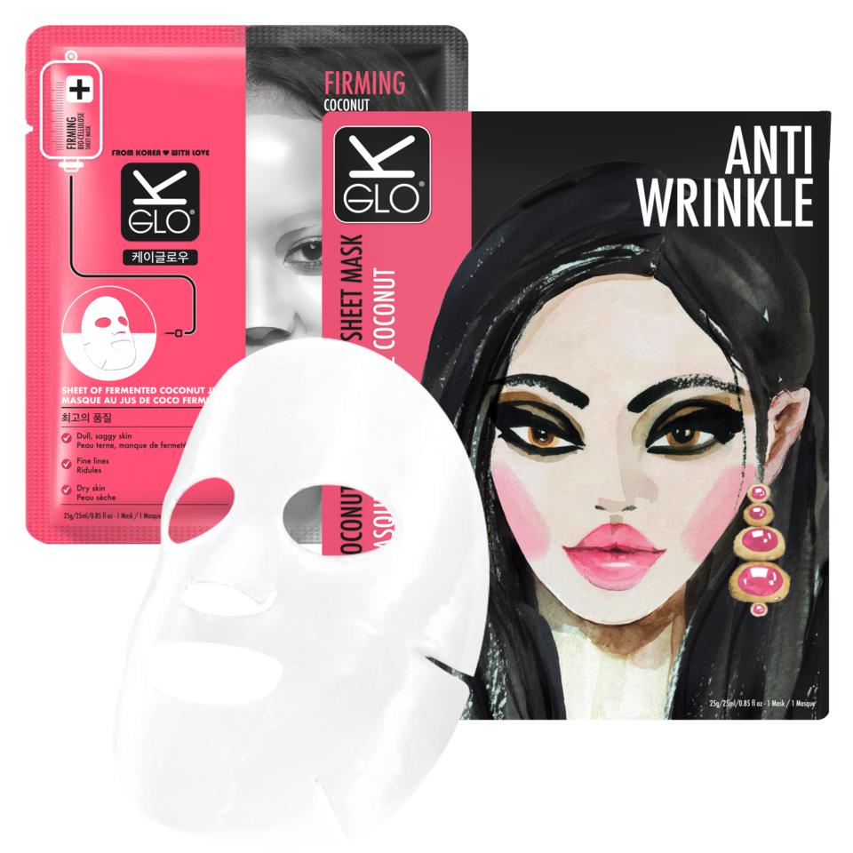 K-GLO® Anti-Wrinkle Coconut Bio-Cellulose Sheet Mask