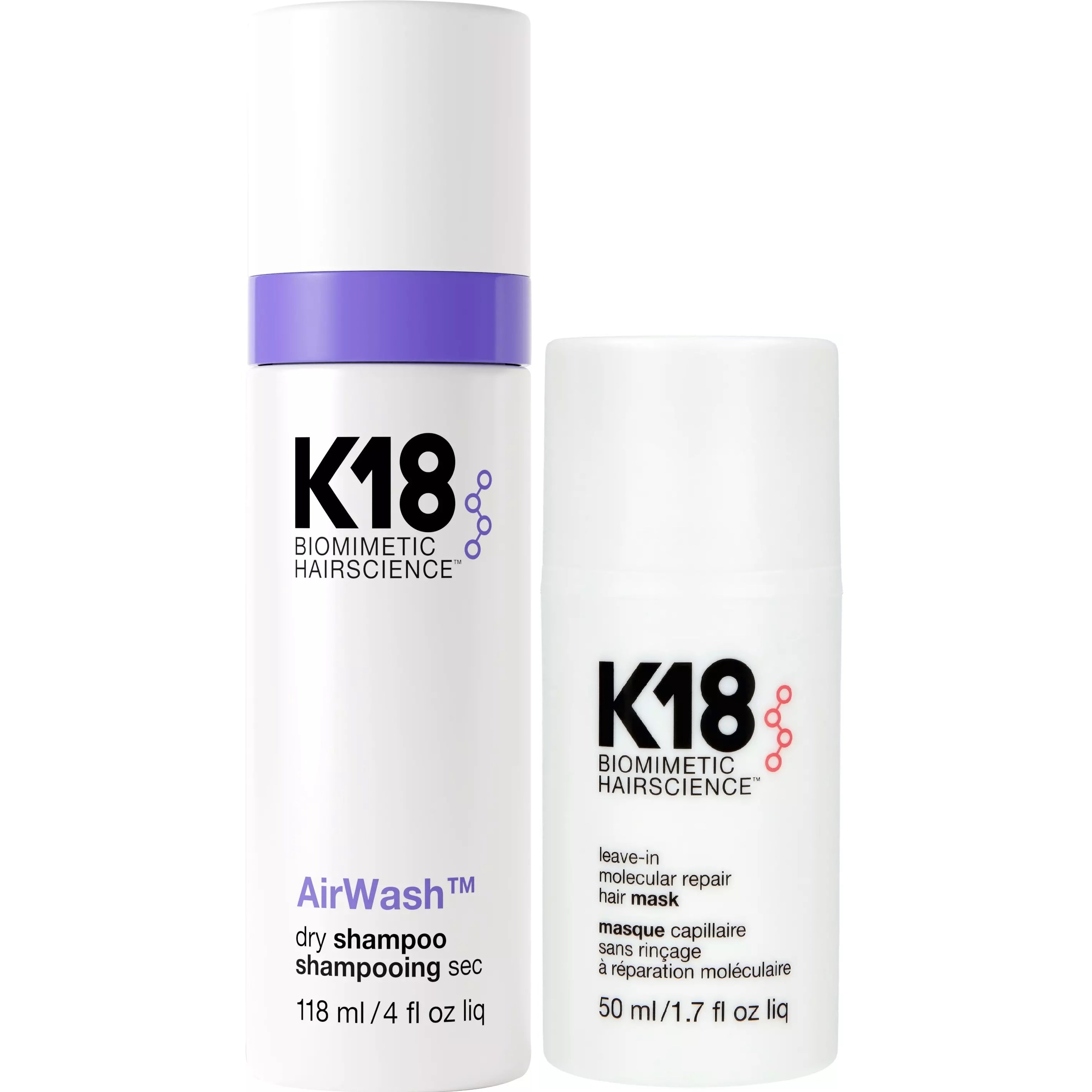 K18 Bundle AirWash Dry Shampoo 118 ml & Leave In Molecular Repair