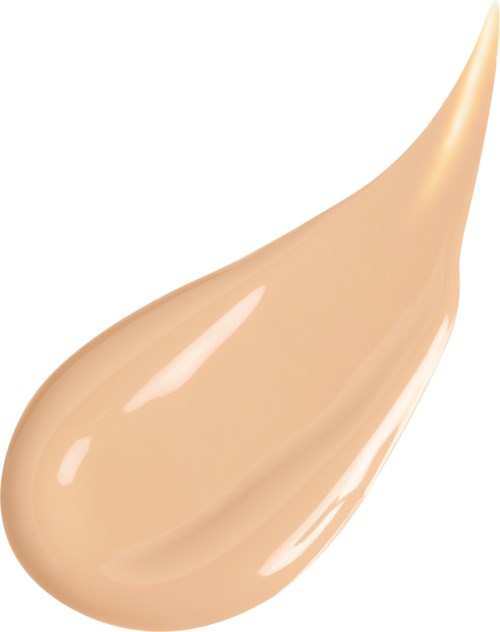 A drop of beige liquid or makeup with a shiny, smooth surface.