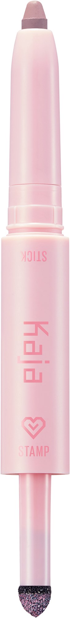 Ein pinkfarbiger Textmarker oder Hochlighter mit rundem Deckel und befestigter Tintentülle. Das Marker hat Text und ein Herzsymbol.