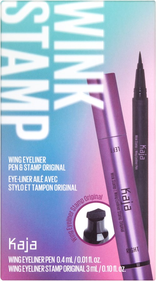 Ein schwarzer Eyeliner-Stift mit Spitze und Deckel, für Make-up.