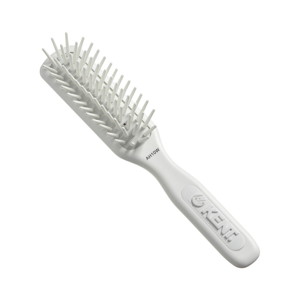 Kent Brushes AirHedz Pro Narrow Phat Pin De-Tangle Cushion Brush White ...