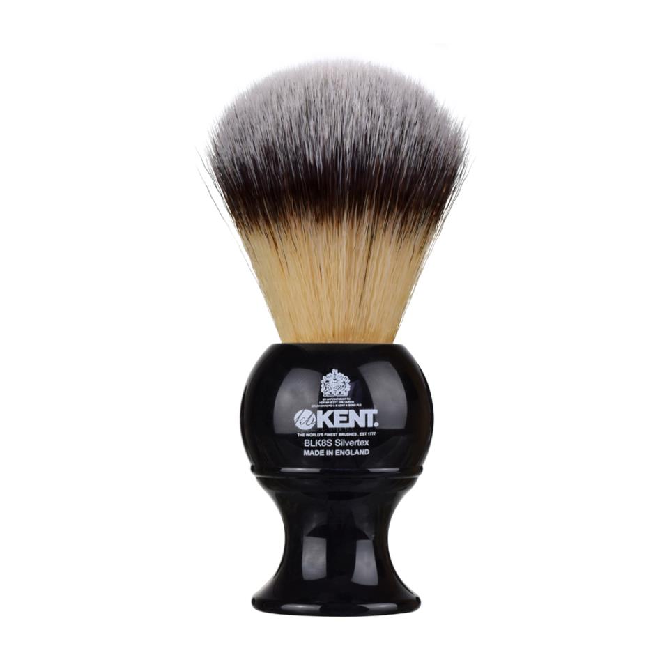 Kent Brushes Black Silvertex Synthetic Shaving Brush Large 