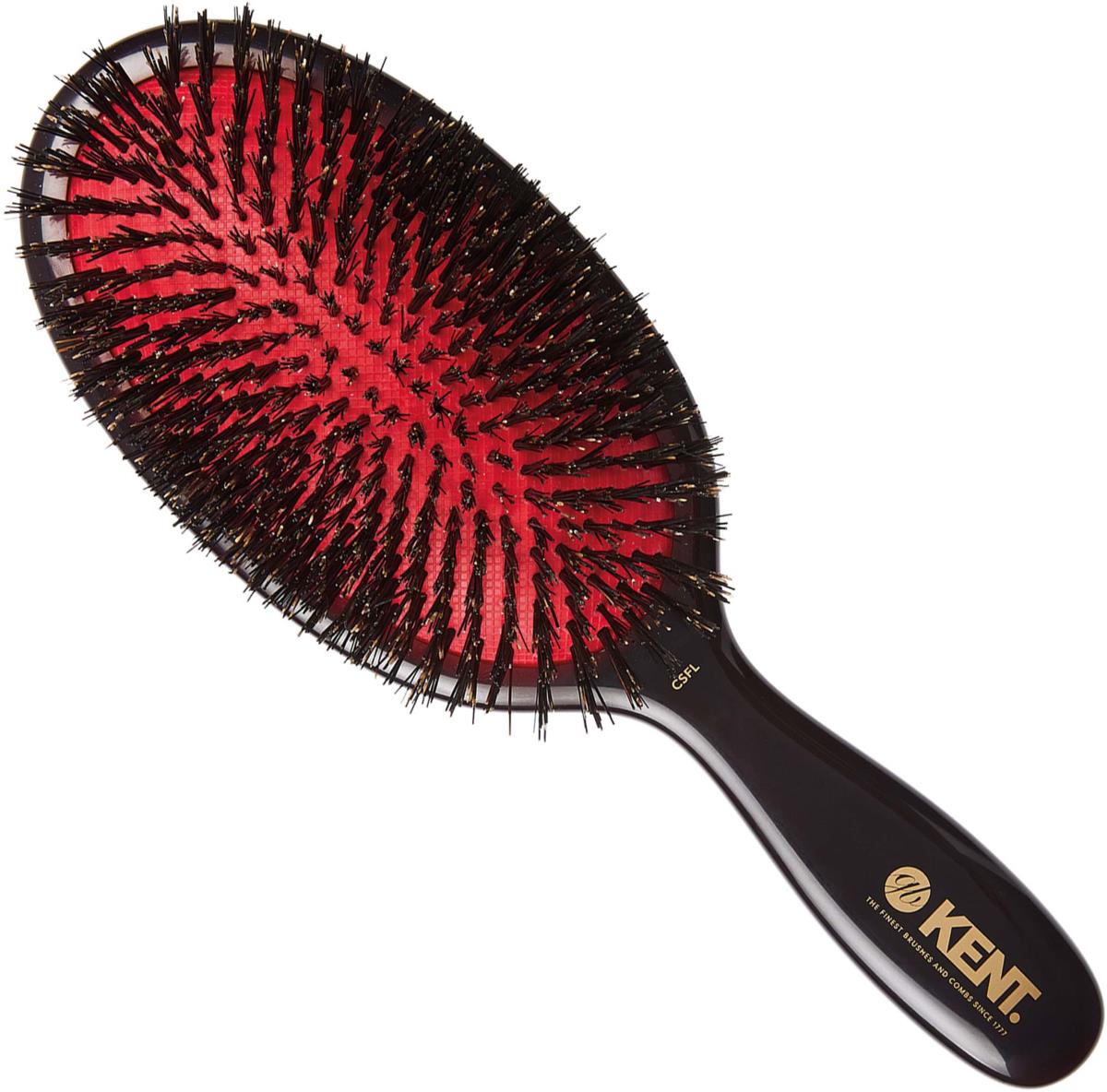 Kent Brushes Classic Shine Large Pure Black Bristle Hairbrush