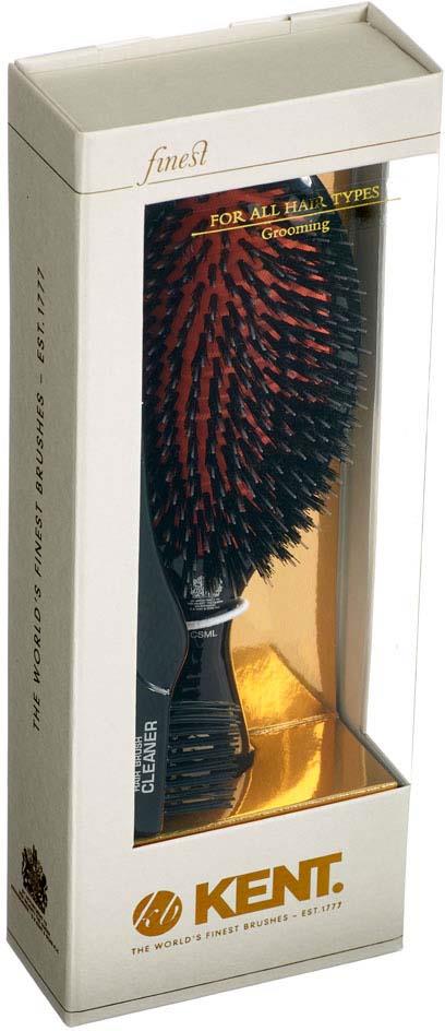 Kent Brushes Classic Shine Large Pure Black Bristle Hairbrush