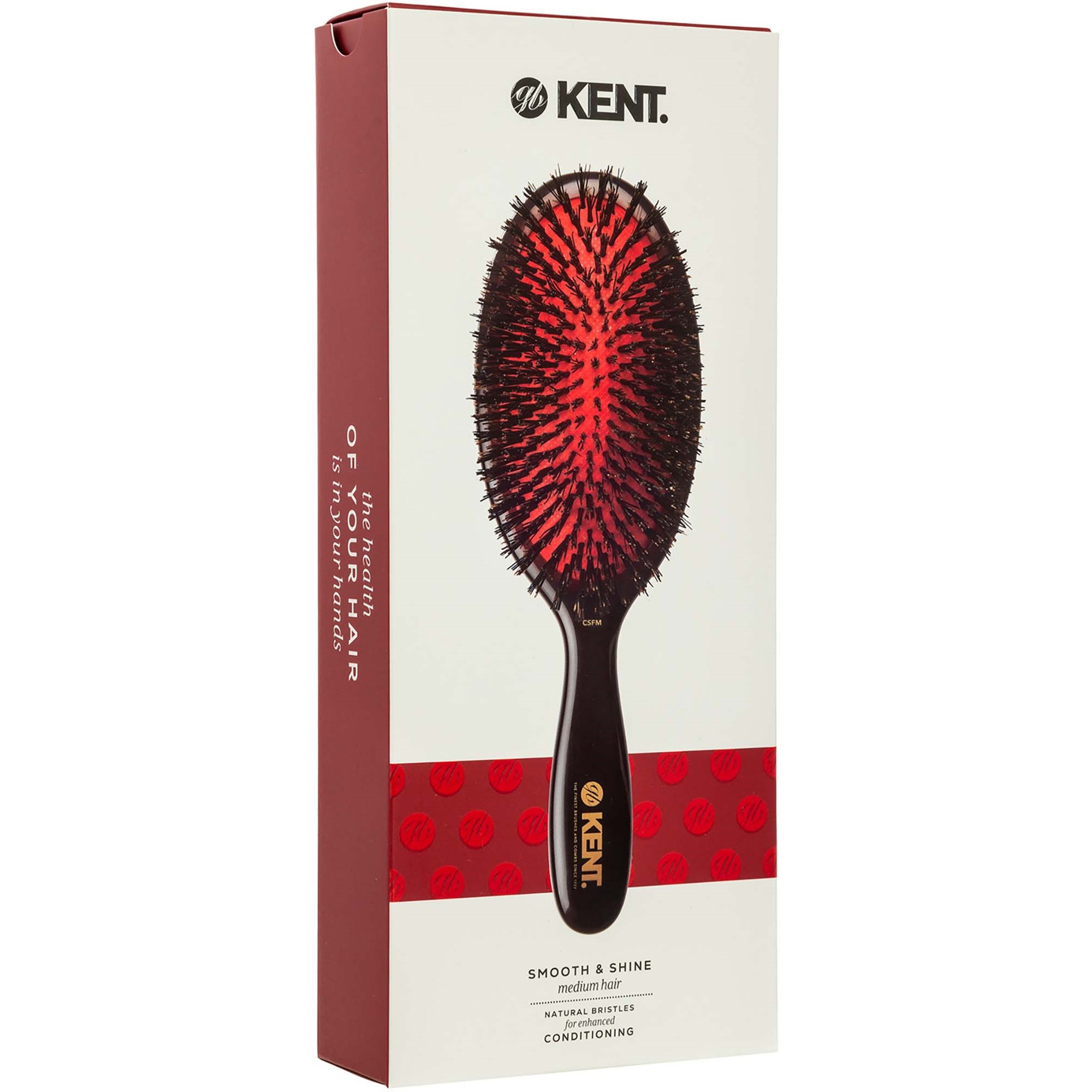 Kent Brushes Classic Shine Medium Black Bristle Hairbrush (zdjęcie 11)