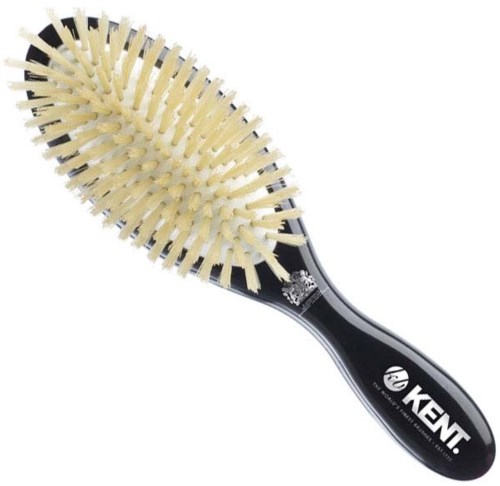 Kent Brushes Classic Shine Medium Soft White Pure Bristle Hairbrush