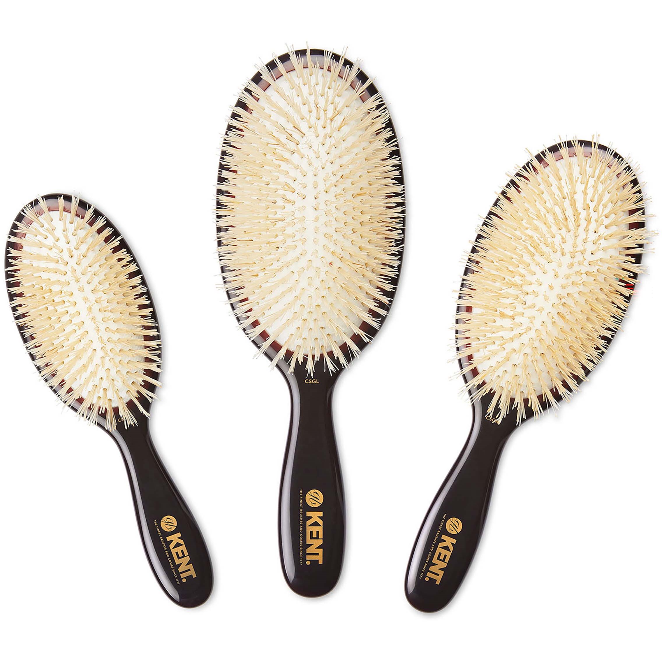 Kent Brushes Classic Shine Medium Soft White Pure Bristle Hairbrush (zdjęcie 11)