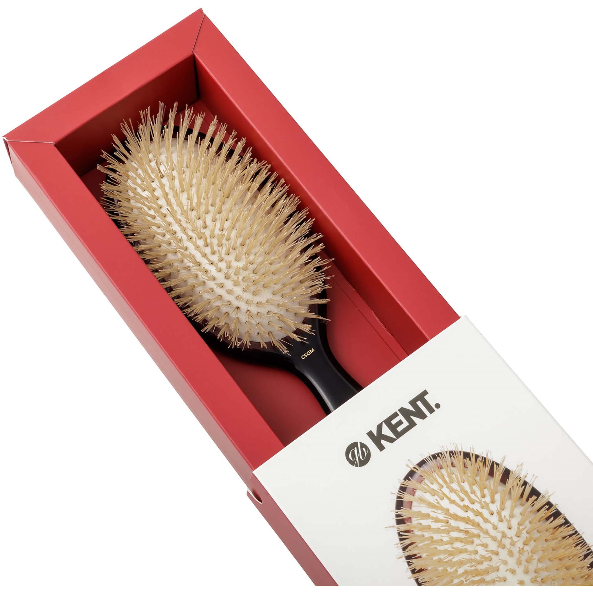 Kent Brushes Classic Shine Medium Soft White Pure Bristle Hairbrush (zdjęcie 9)
